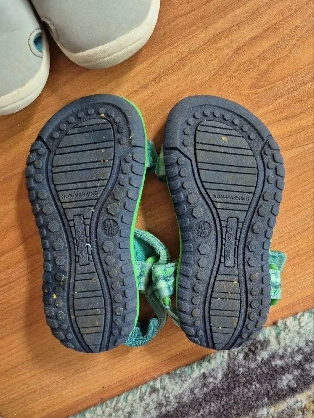 Kids Grey and Blue Closed-Toe Sandals and Green Open-Toe Sandals - 2-Pair Set